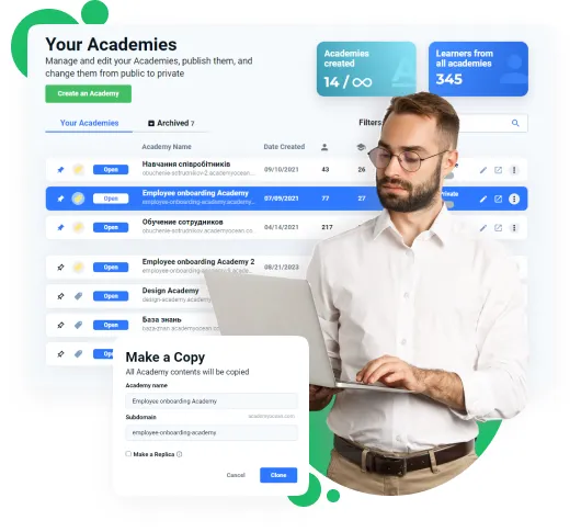 Canvas LMS alternatives: Cloning and Syncing at AcademyOcean LMS 