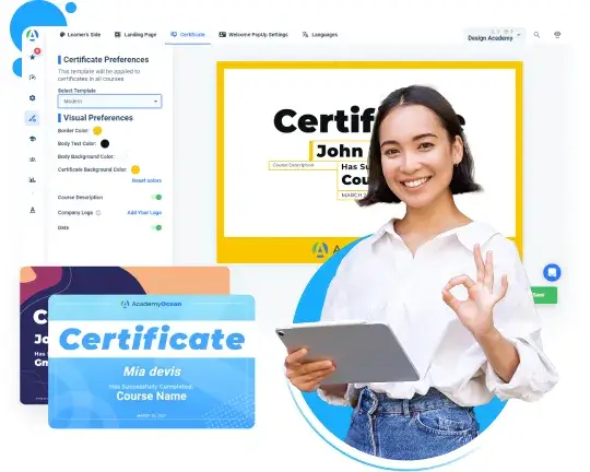 AcademyOcean LMS: Certificates customization