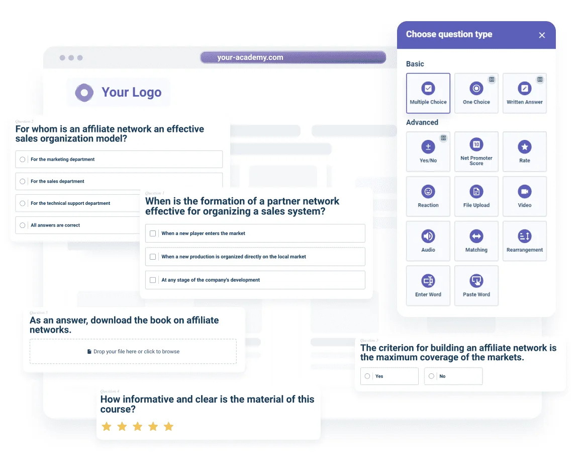 Quizzes and Exams at AcademyOcean LMS Quizzes and Exams at AcademyOcean LMS