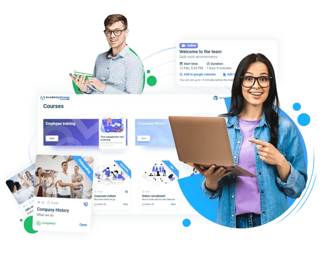 Northpass LMS alternatives: AcademyOcean's LMS course page