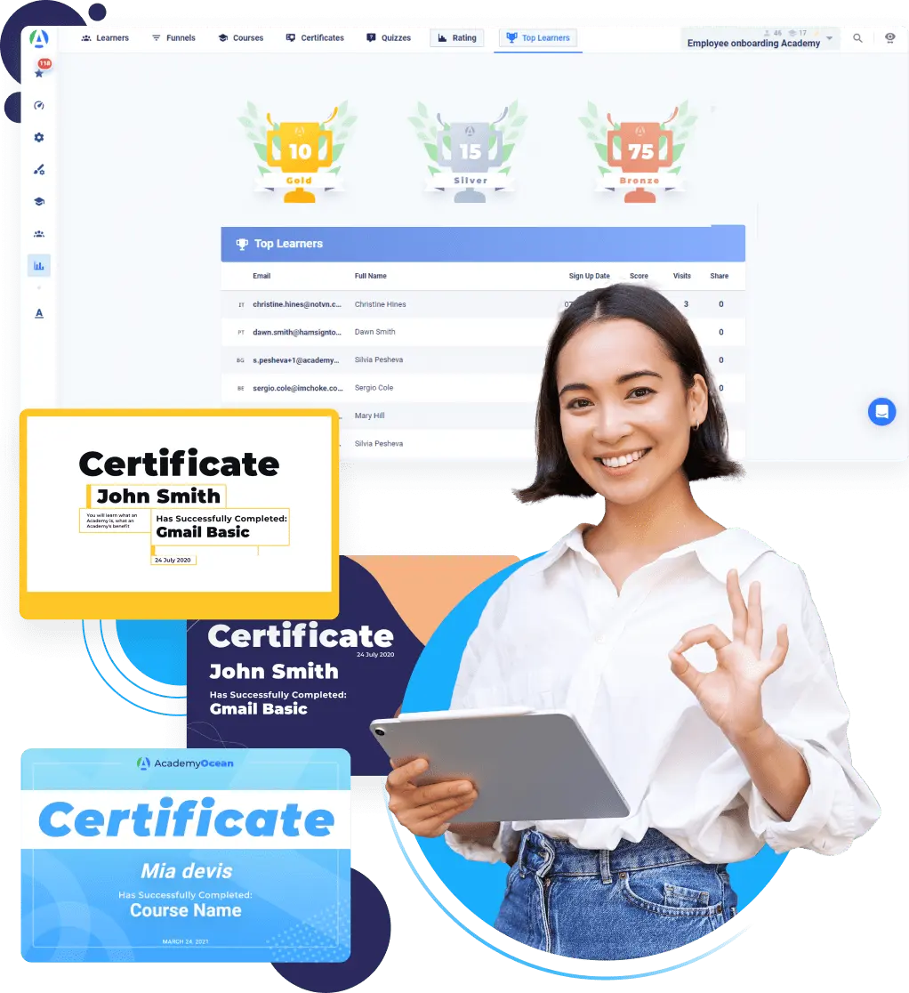 AcademyOcean LMS: Certification & Gamification