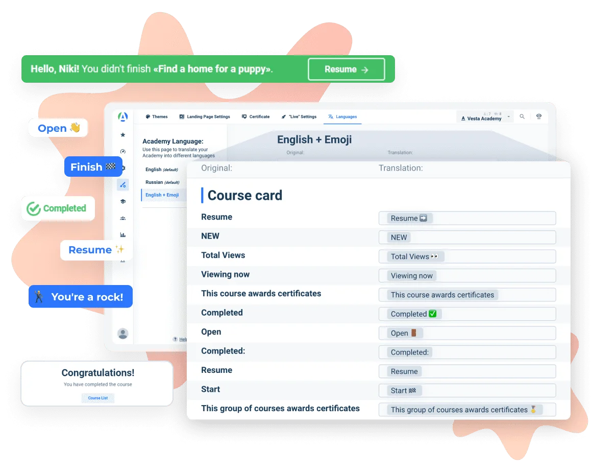 A gamification learning platform with a custom interface allows organizations to tailor the learning environment to their specific needs, increasing user engagement.