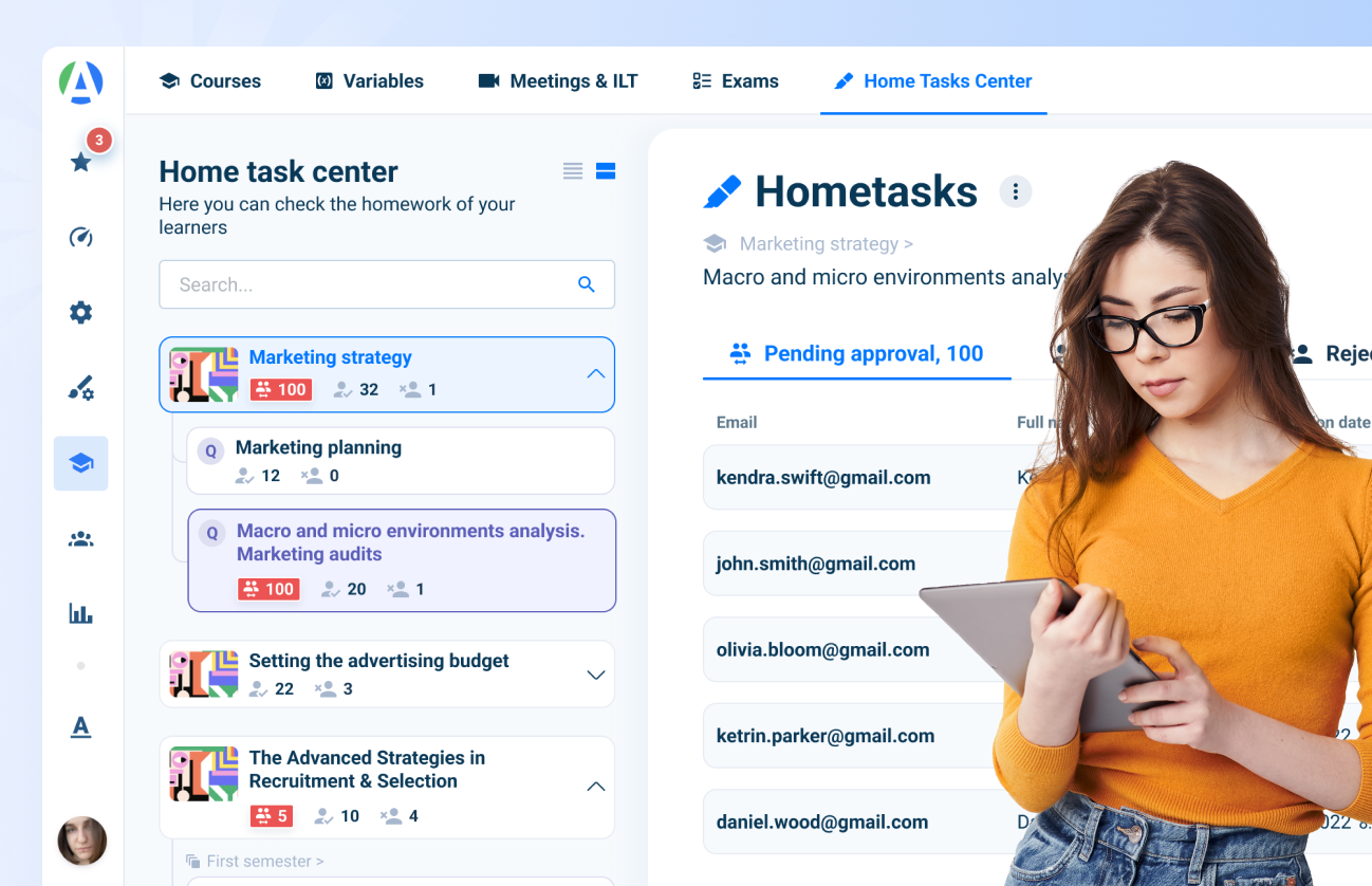 Track Learning Progress in Real-Time Monitor employee and candidate training progress with detailed analytics.
