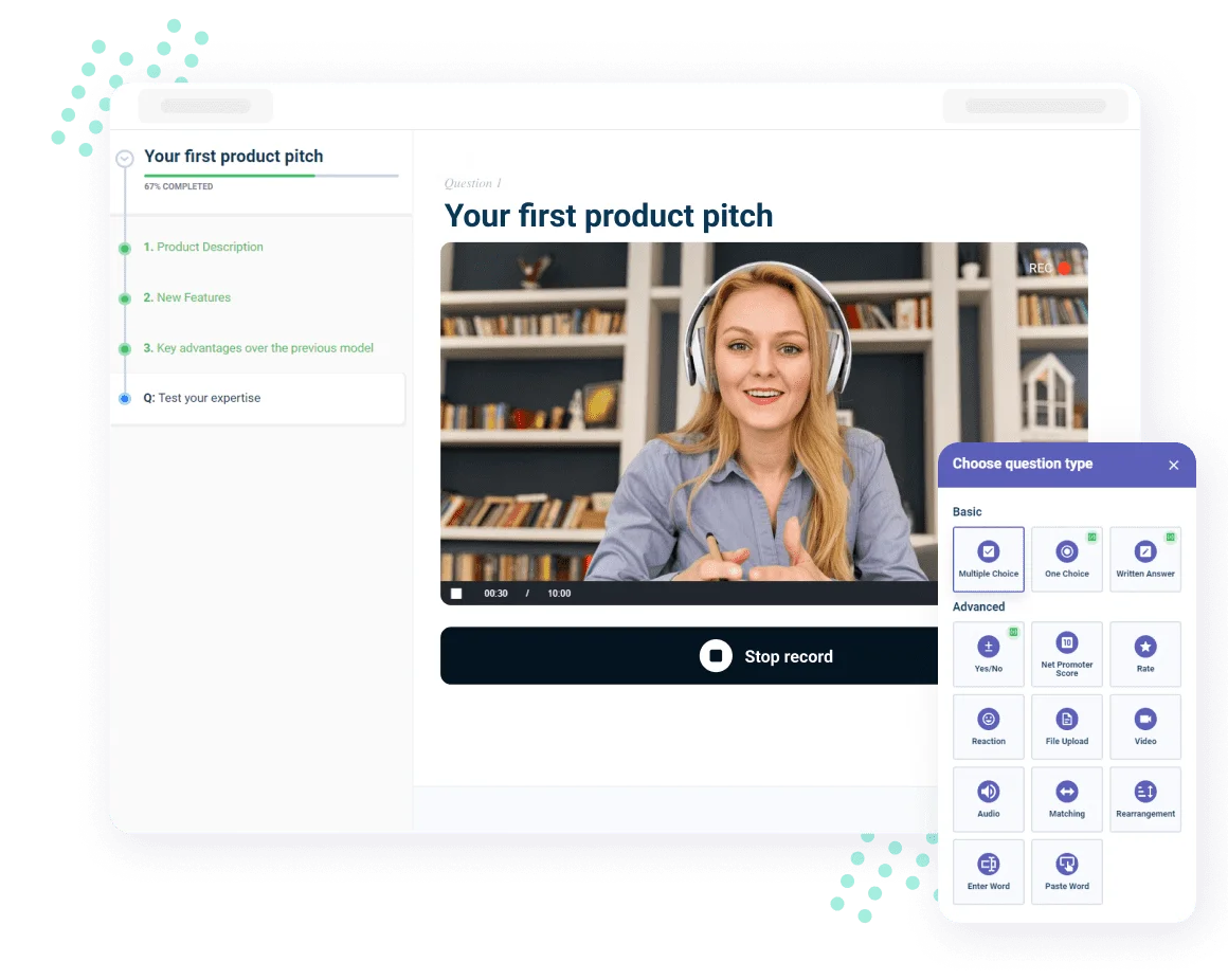 SCORM-compliant LMS software featuring AcademyOcean's robust assessment tools, allowing educators to create, administer, and evaluate various types of quizzes and tests in a SCORM-integrated learning environment