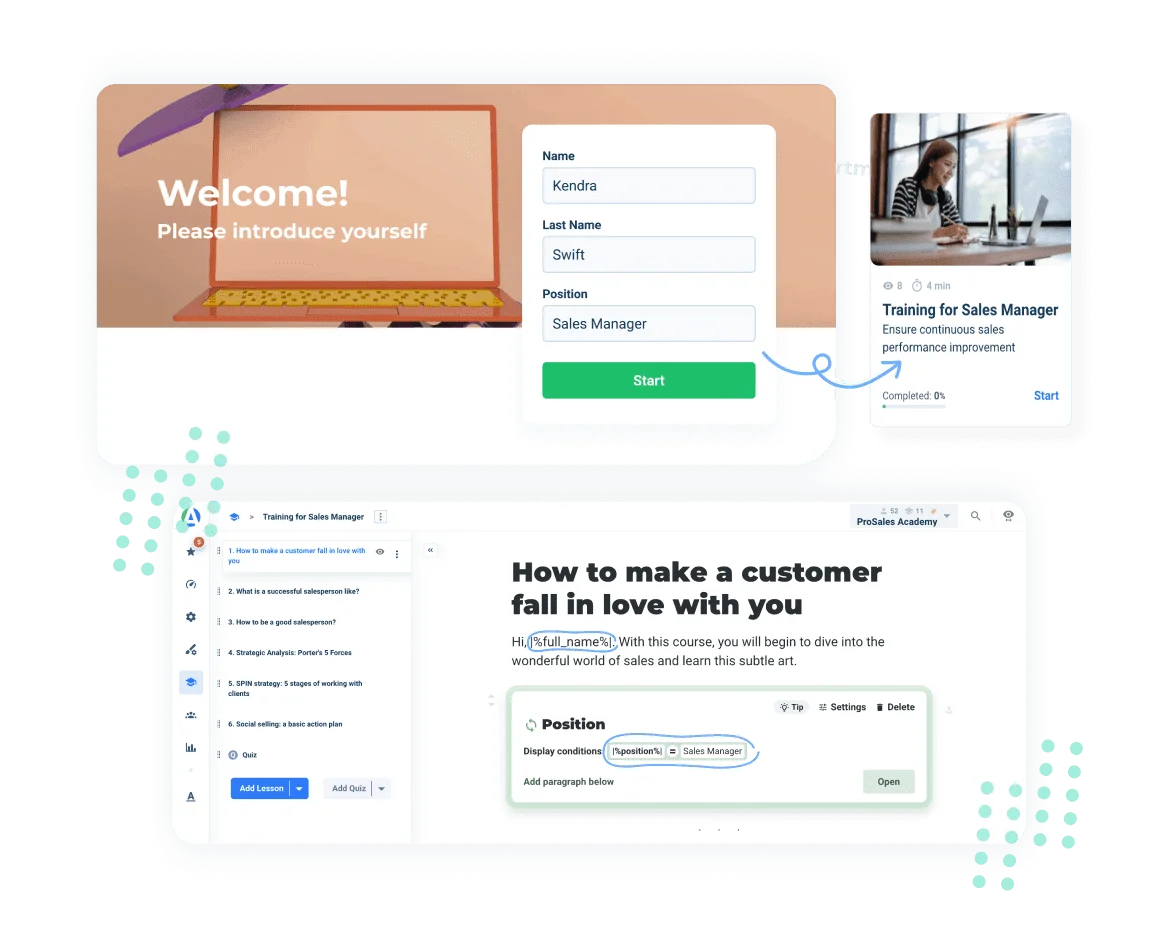 SCORM-compliant Learning Management System demonstrating AcademyOcean's personalized training features, utilizing SCORM integration to deliver tailored learning experiences based on individual user progress and preferences