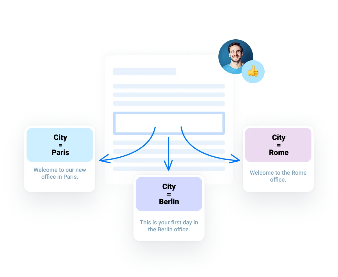 One lesson — personalized content for each learner