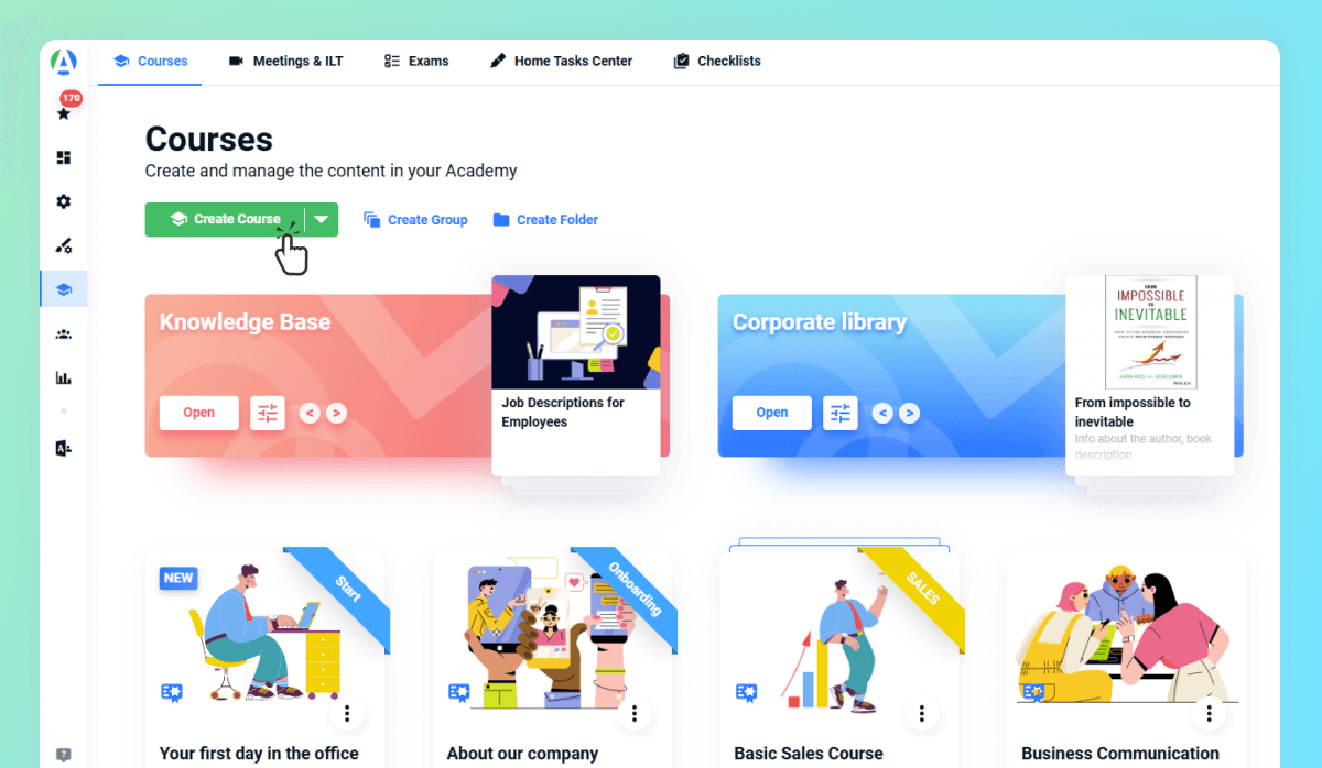 Step 1: Create Courses Step 1: Create Courses