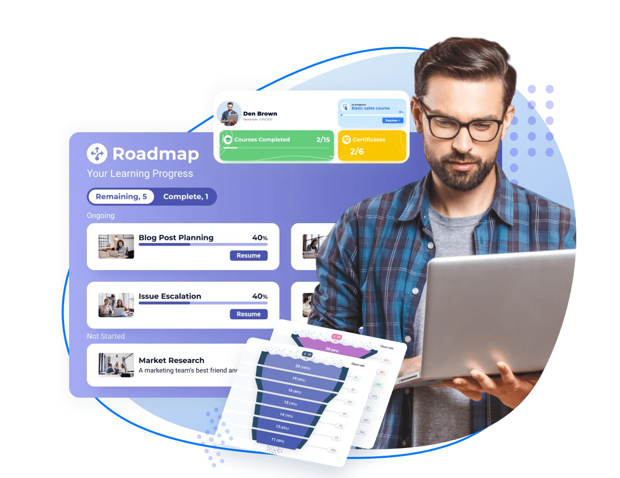 A man browsing courses on the LMS platform
