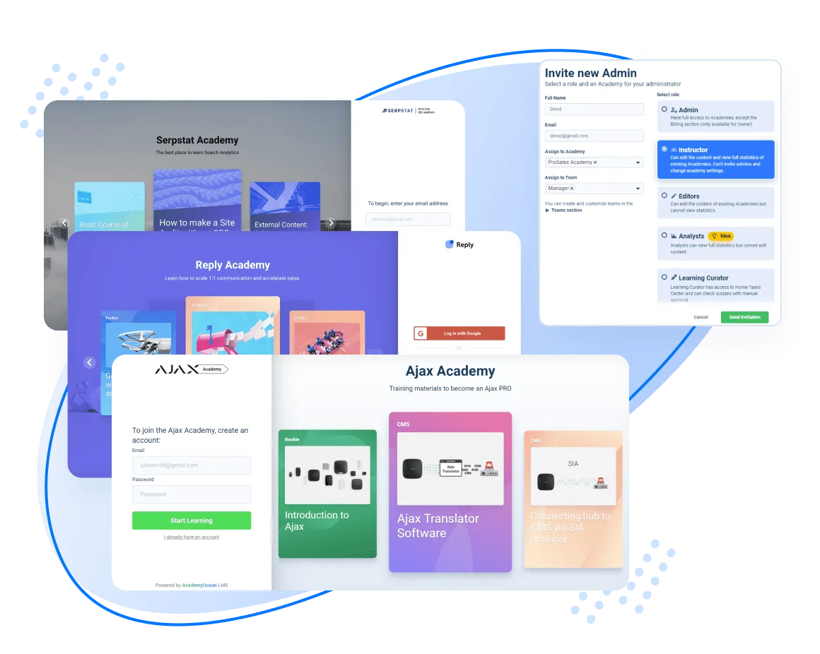 L&D platform: Separate Training Portals