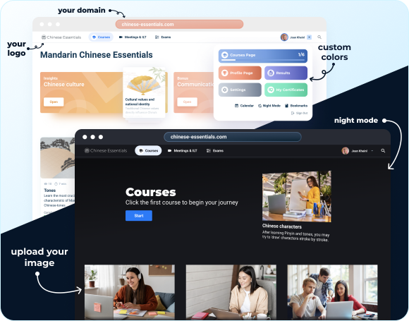 White Label LMS: Customization options of AcademyOcean for corporate e-learning