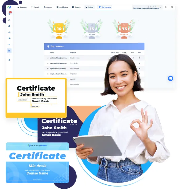AcademyOcean LMS: Certification & Gamification