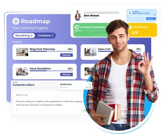 Easygenerator competitor: AcademyOcean LMS learner's roadmap