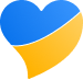 Ukrainian flag in the shape of a heart