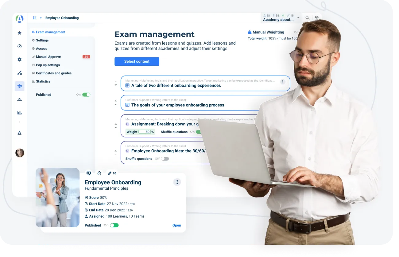 AcademyOcean LMS: Exam management