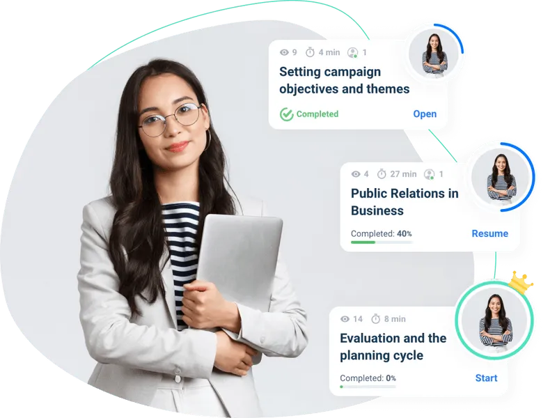 A woman and learning courses
