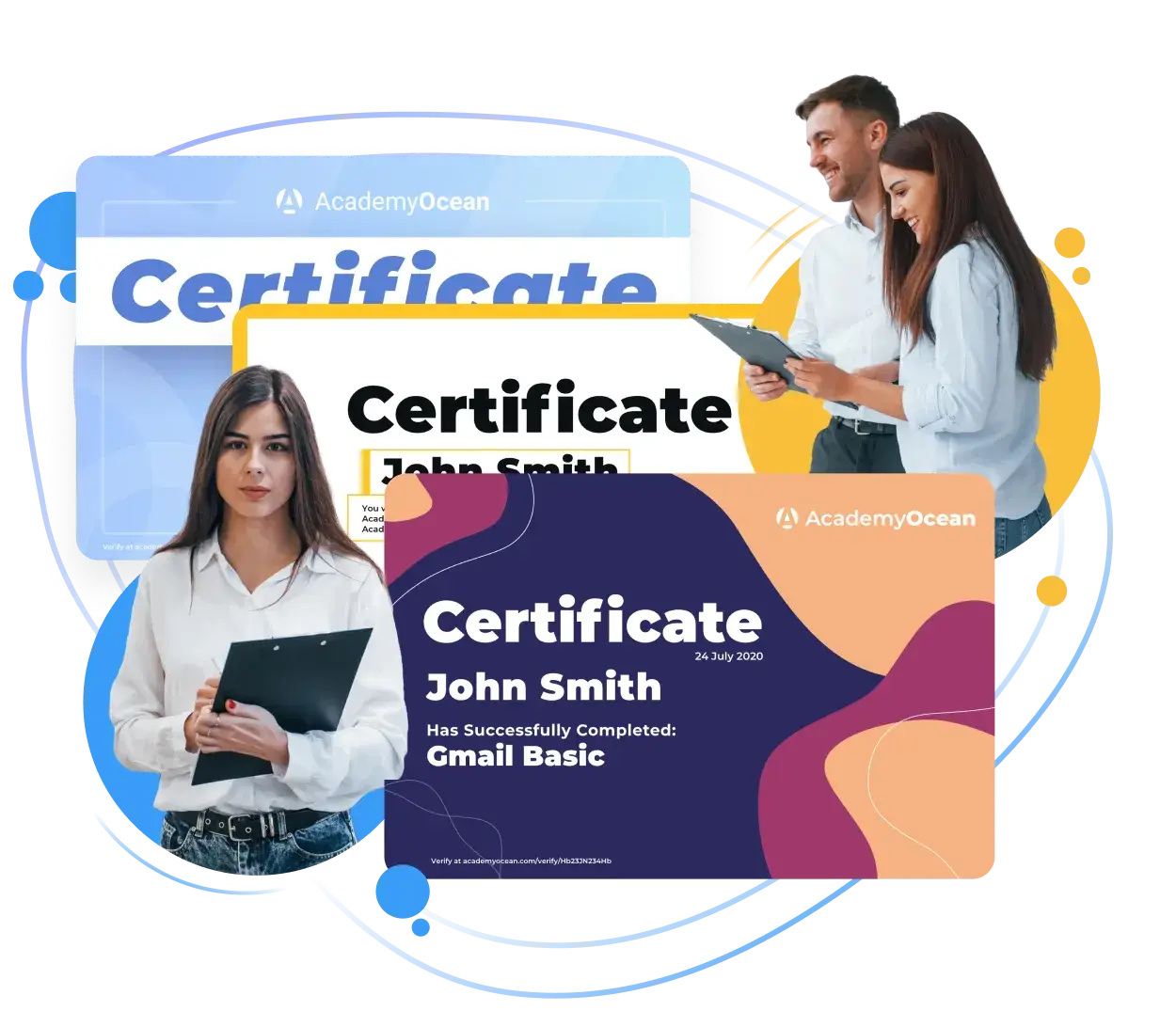 Certificate Builder - AcademyOcean Unleash the power of AcademyOcean's certificate builder to create professional lms certificates for your online courses