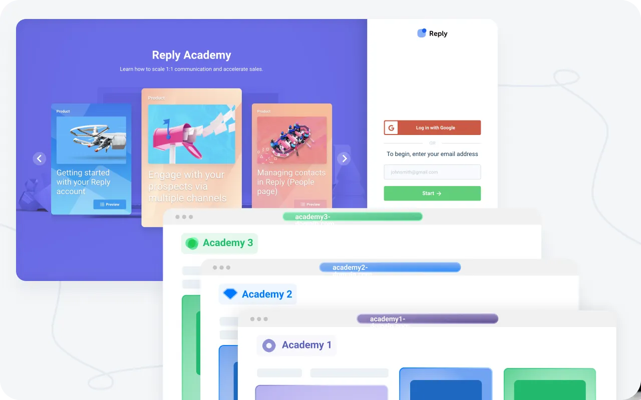 AcademyOcean’s customizable platform allows creating multiple custom learning portals for different audiences and training goals