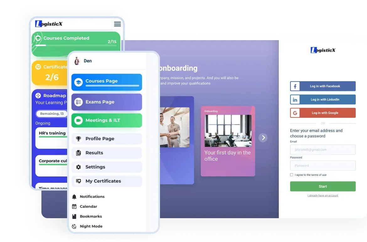 Comprehensive training portal view showcasing AcademyOcean LMS's user-friendly interface and robust features