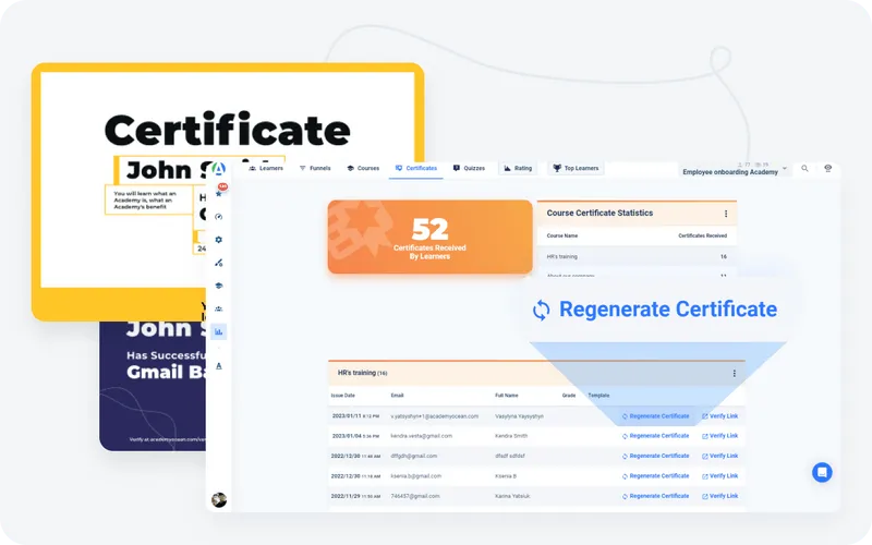 Certificates at AcademyOcean LMS