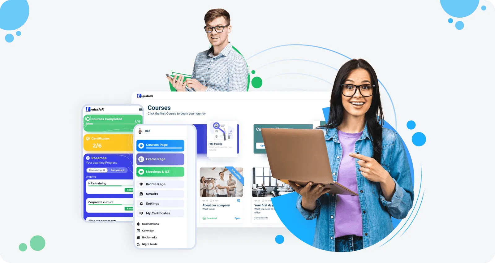 AcademyOcean Training portal in desktop and mobile view