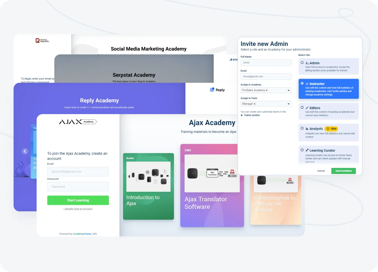 Multiple training portals at AcademyOcean LMS