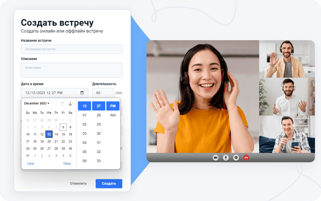 AcademyOcean LMS: video lessons and one-on-one meeting