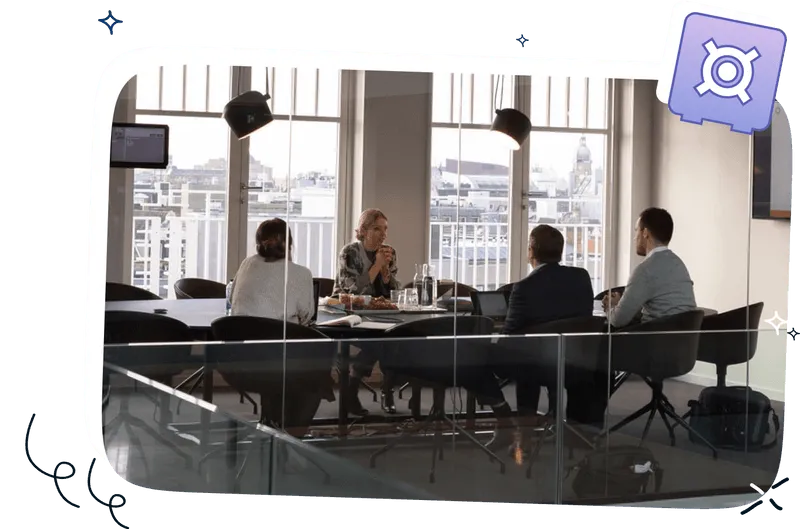 Banking personnel working in an office