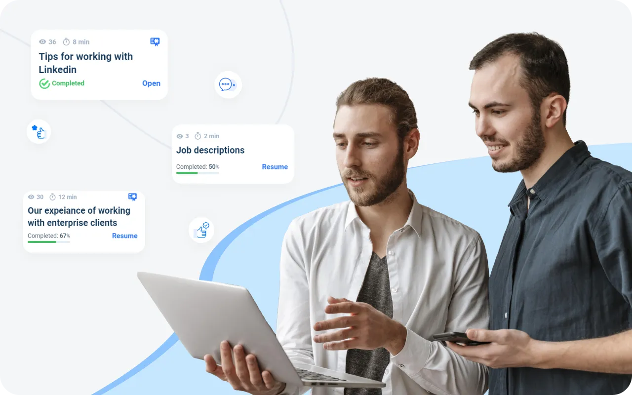 Gamified training experience in AcademyOcean LMS: Engaging, game-like elements integrated into the LMS to enhance learning and motivation for call center staff