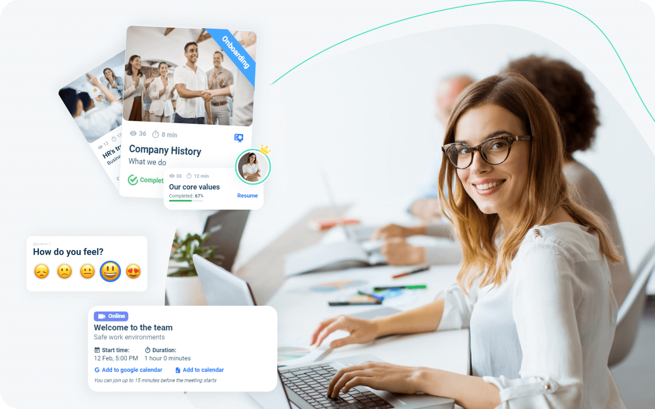 Automated onboarding training: Video-based onboarding modules in AcademyOcean LMS that streamline the training process for new call center employees