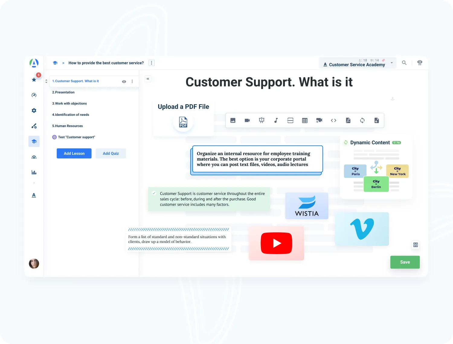 Customer training solutions: Learning management system