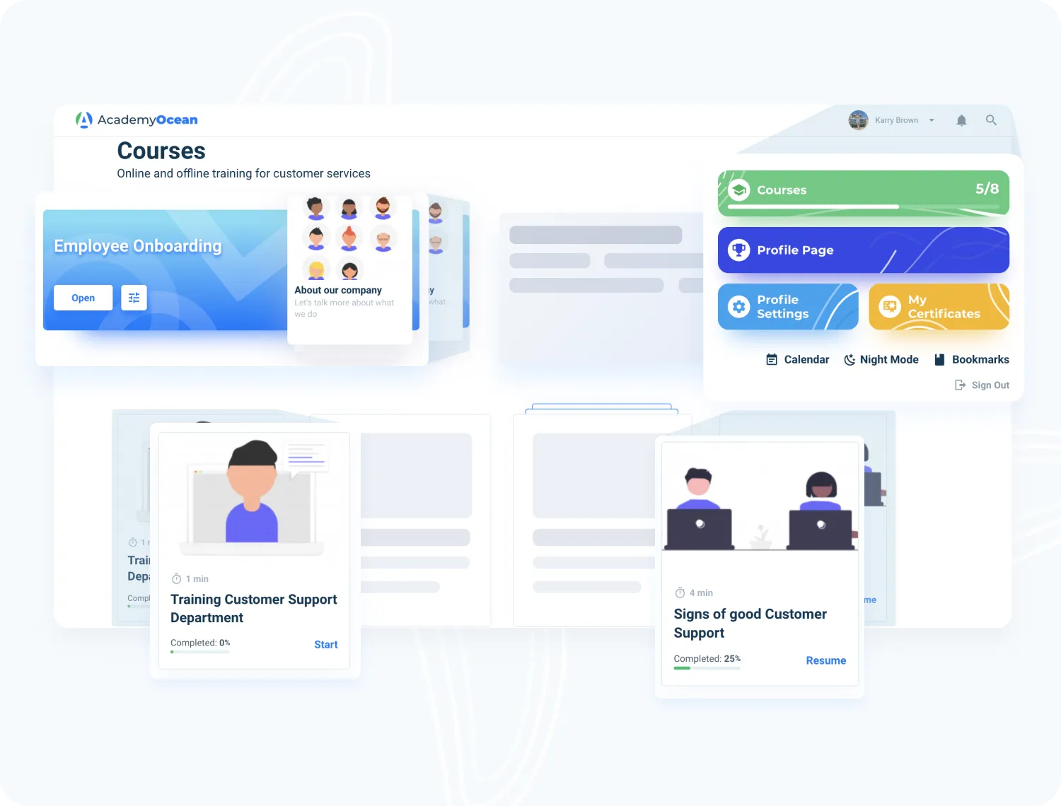 Hospitality LMS training system: AcademyOcean’s training portal