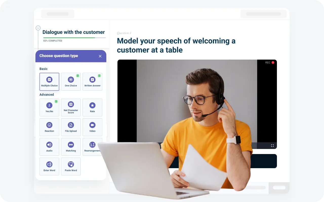 LMS hotel management system: Assessments for hotel employee
