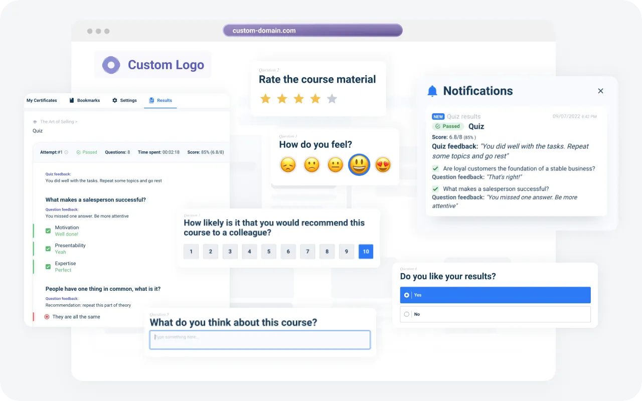 Even within modern microlearning software, collecting surveys and feedback is a must to improve learning outcomes continuously.