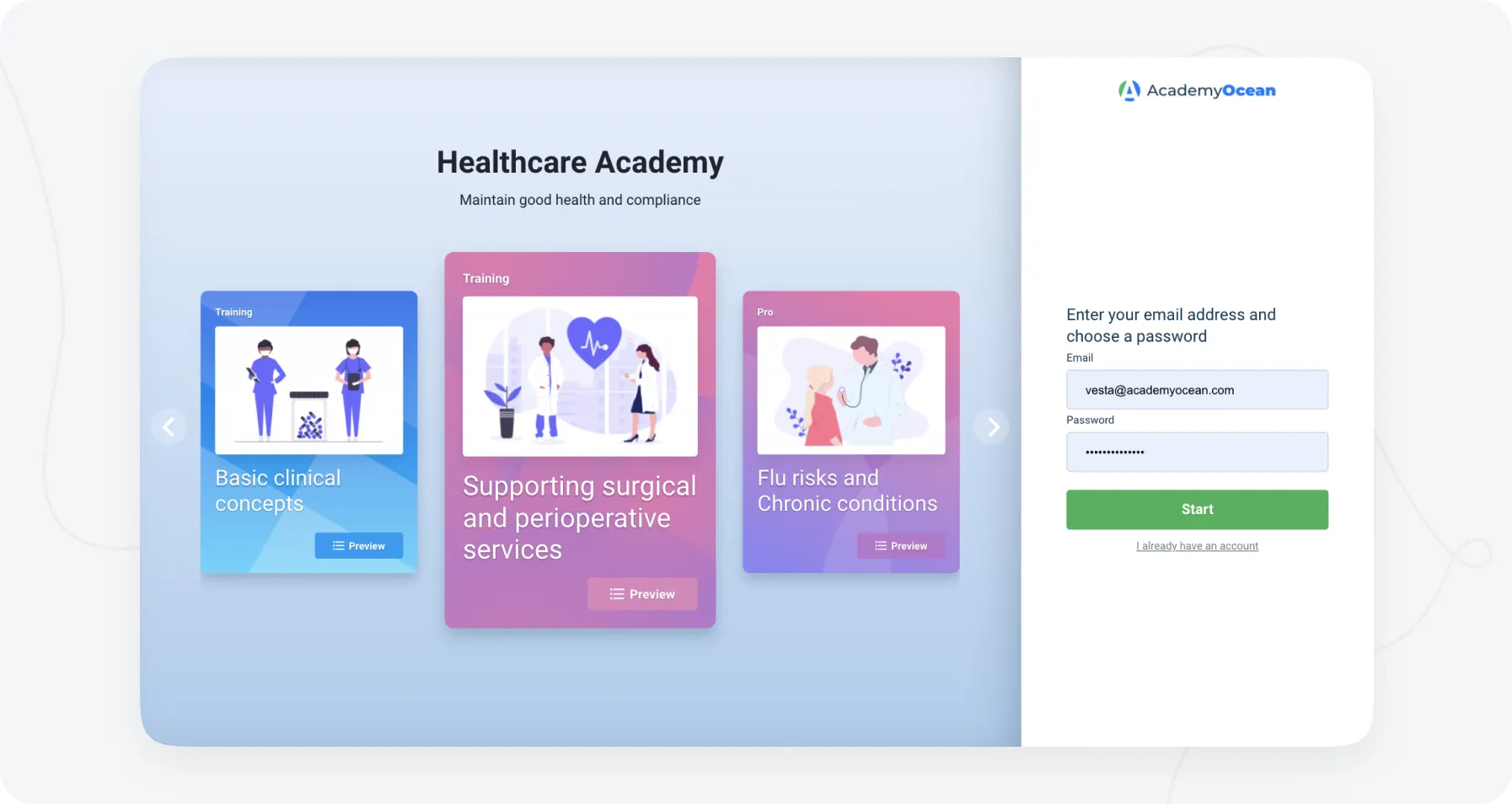 Healthcare academy for online training for nurses