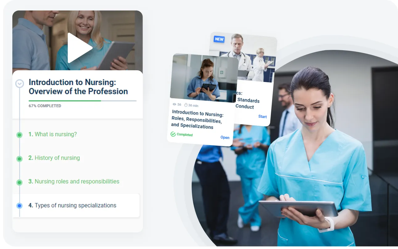 Customizable interface in AcademyOcean LMS for nurses