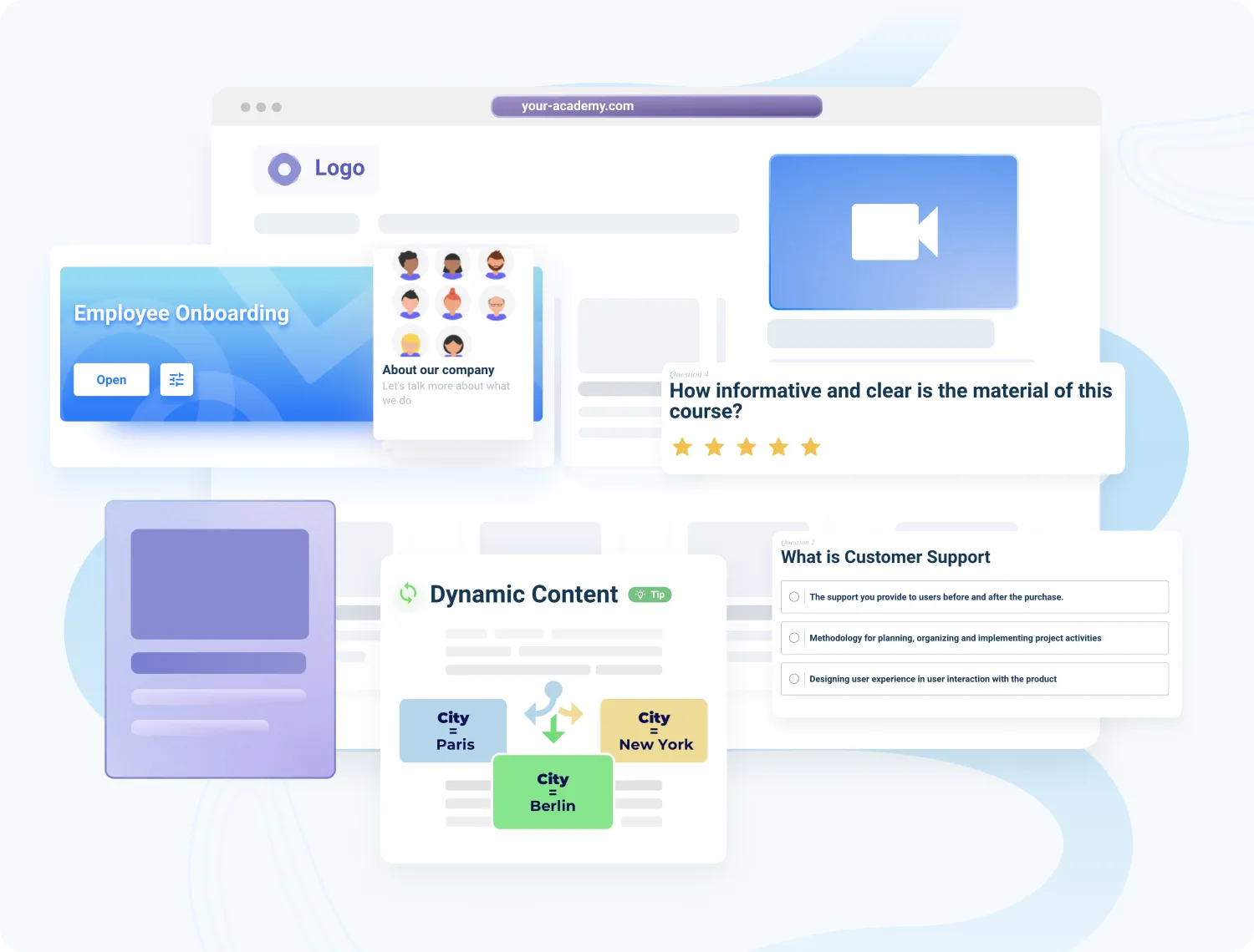 Remote learning software analytics: Comprehensive reporting dashboard in AcademyOcean LMS, displaying key performance indicators, learner progress charts, and engagement metrics to drive data-informed decisions in remote training programs