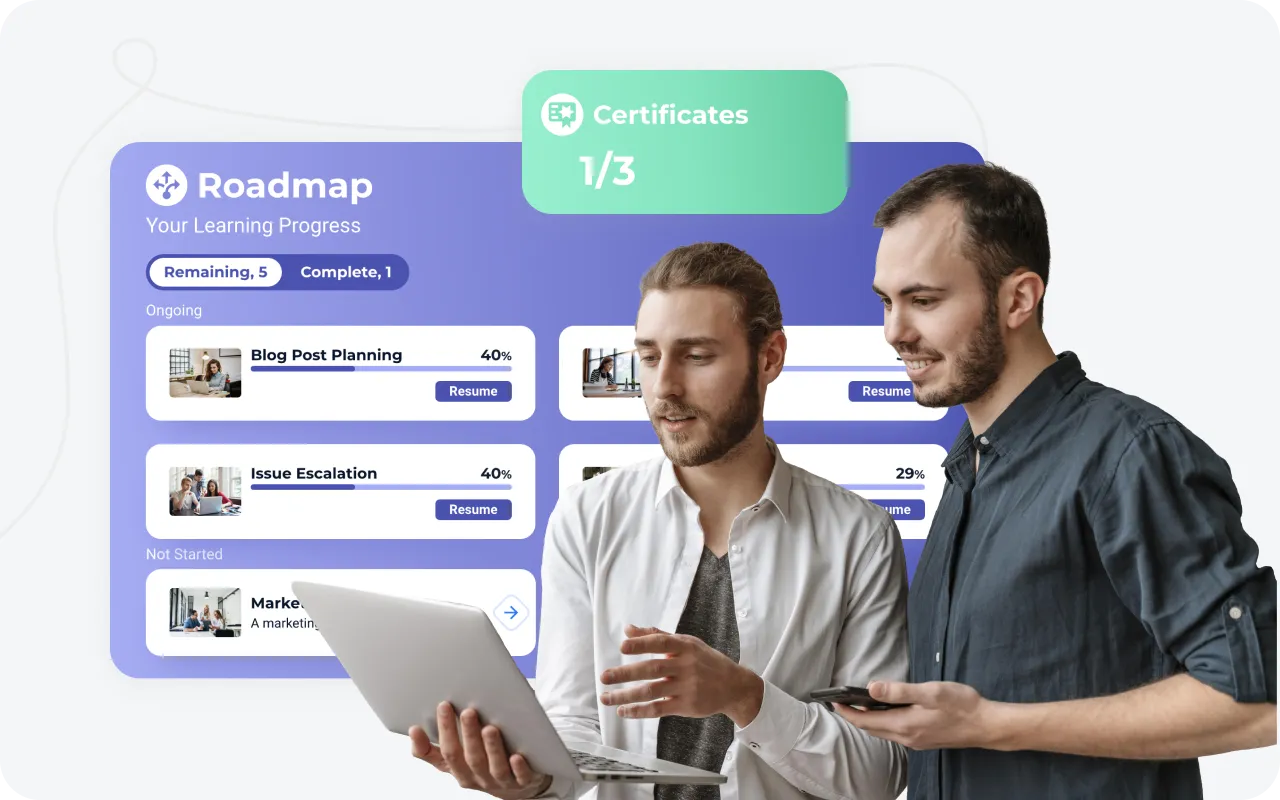 Construiți o hartă convenabilă chiar în cadrul LMS-ului pentru retail și atribuiți certificate pentru finalizarea acestora