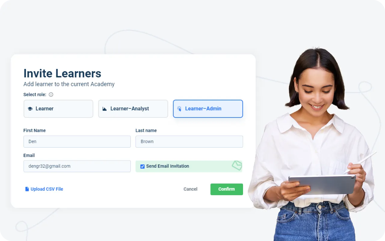 Learner's roles at AcademyOcean LMS